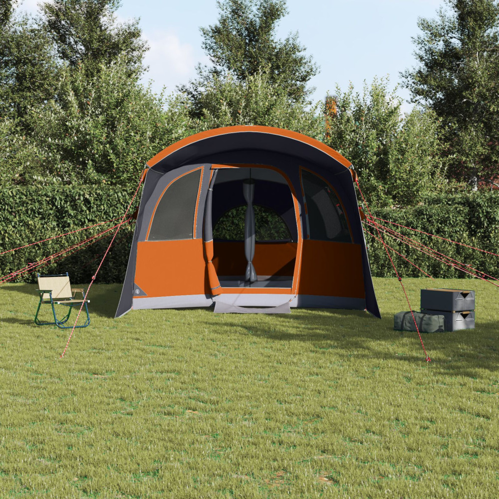 Produktbild för Familjetält med tak Grå och orange 576 x 325 x 213 cm
