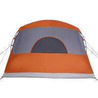 Produktbild för Familjetält med tak Grå och orange 576 x 325 x 213 cm