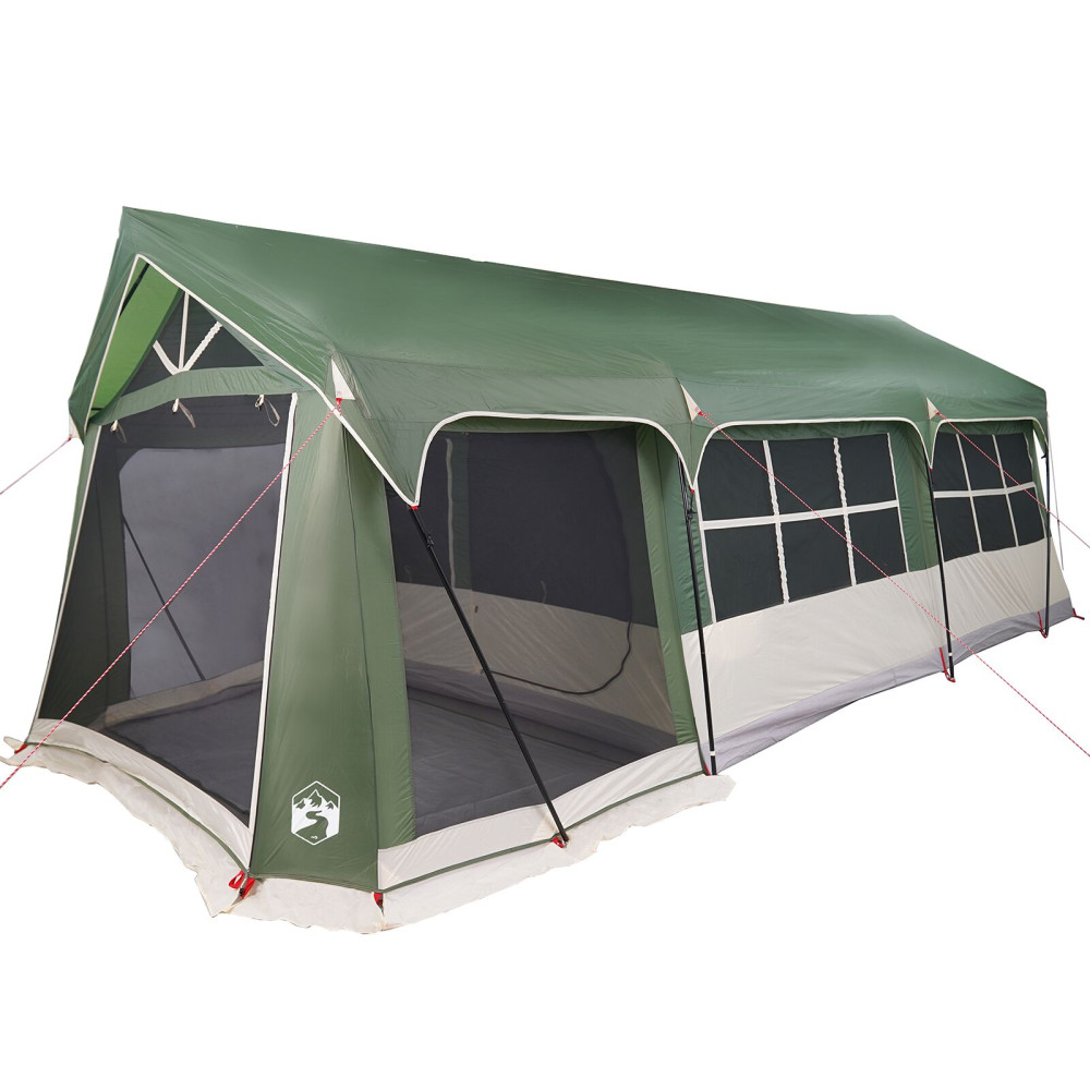 Produktbild för Familjetält med tak Grön och Vit 620 x 322 x 240 cm Polyester
