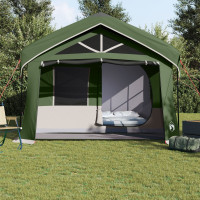 Produktbild för Familjetält med tak Grön och Vit 620 x 322 x 240 cm Polyester