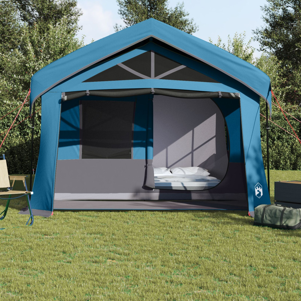 Produktbild för Familjetält med tak Blå och grå 620 x 322 x 240 cm Polyester
