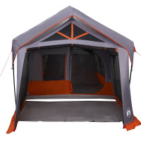 Produktbild för Familjetält med tak Grå och orange 620 x 322 x 240 cm Polyester