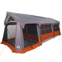 Produktbild för Familjetält med tak Grå och orange 620 x 322 x 240 cm Polyester
