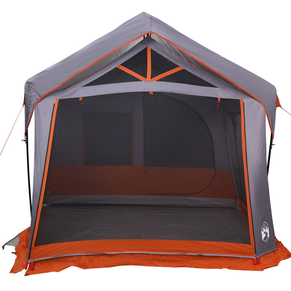 Produktbild för Familjetält med tak Grå och orange 620 x 322 x 240 cm Polyester