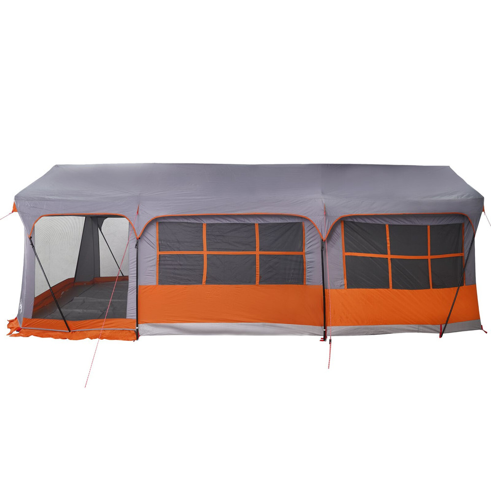 Produktbild för Familjetält med tak Grå och orange 620 x 322 x 240 cm Polyester