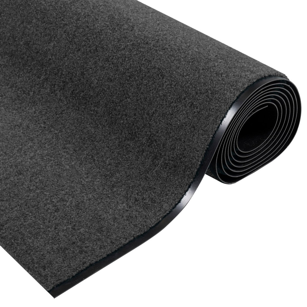 Produktbild för Dörrmatta Antracit och svart 120 x 350 cm Polyamid och PVC