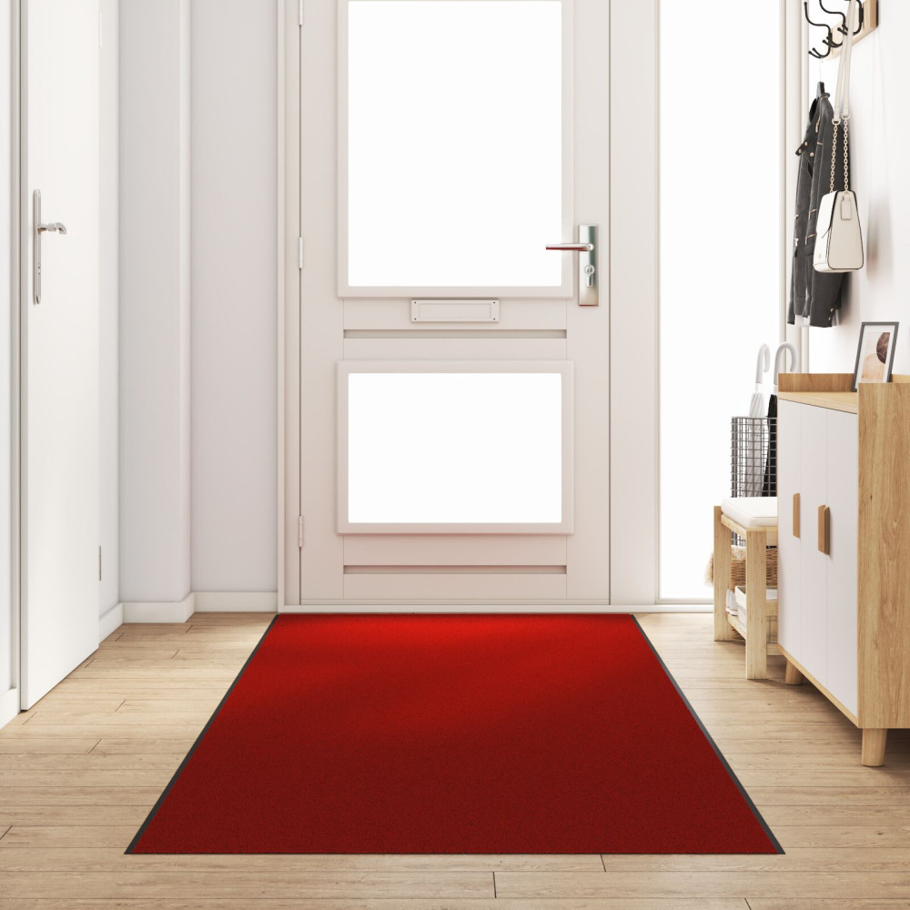 Produktbild för Dörrmatta Övrigt Röd och Svart 120 x 400 cm Polyamid och PVC