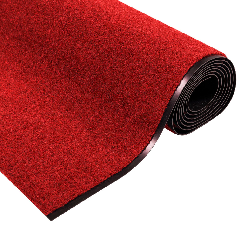 Produktbild för Dörrmatta Övrigt Röd och Svart 120 x 400 cm Polyamid och PVC