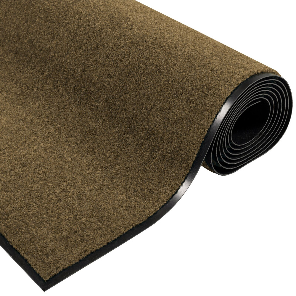 Produktbild för Dörrmatta Övrigt Brun och svart 120 x 300 cm Polyamid och PVC
