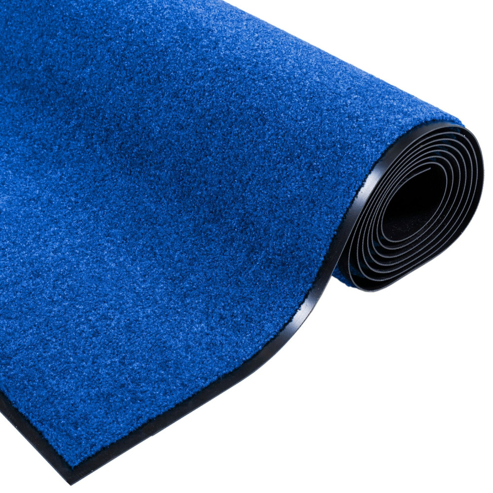 Produktbild för Dörrmatta Blå och svart 120 x 300 cm 100% Polyamid
