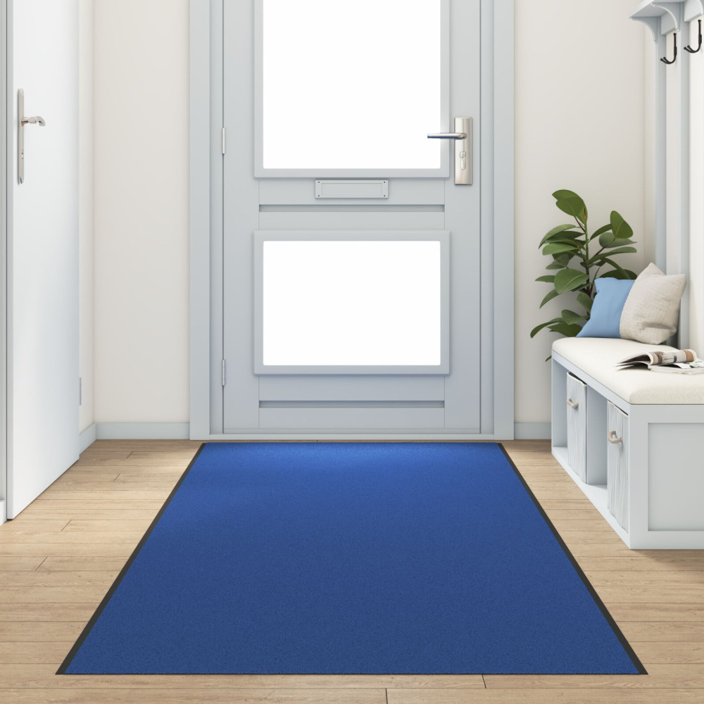 Produktbild för Dörrmatta Övrigt Blå och svart 120 x 350 cm Polyamid och PVC