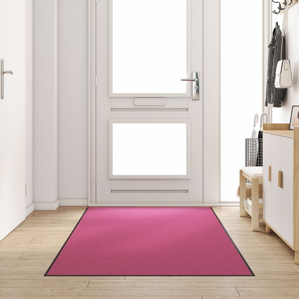 Produktbild för Dörrmatta Rosa och svart 120 x 300 cm 100% Polyamid