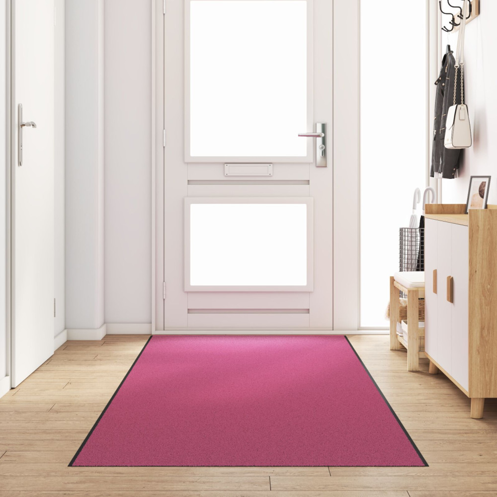 Produktbild för Dörrmatta Rosa och svart 120 x 350 cm 100% Polyamid