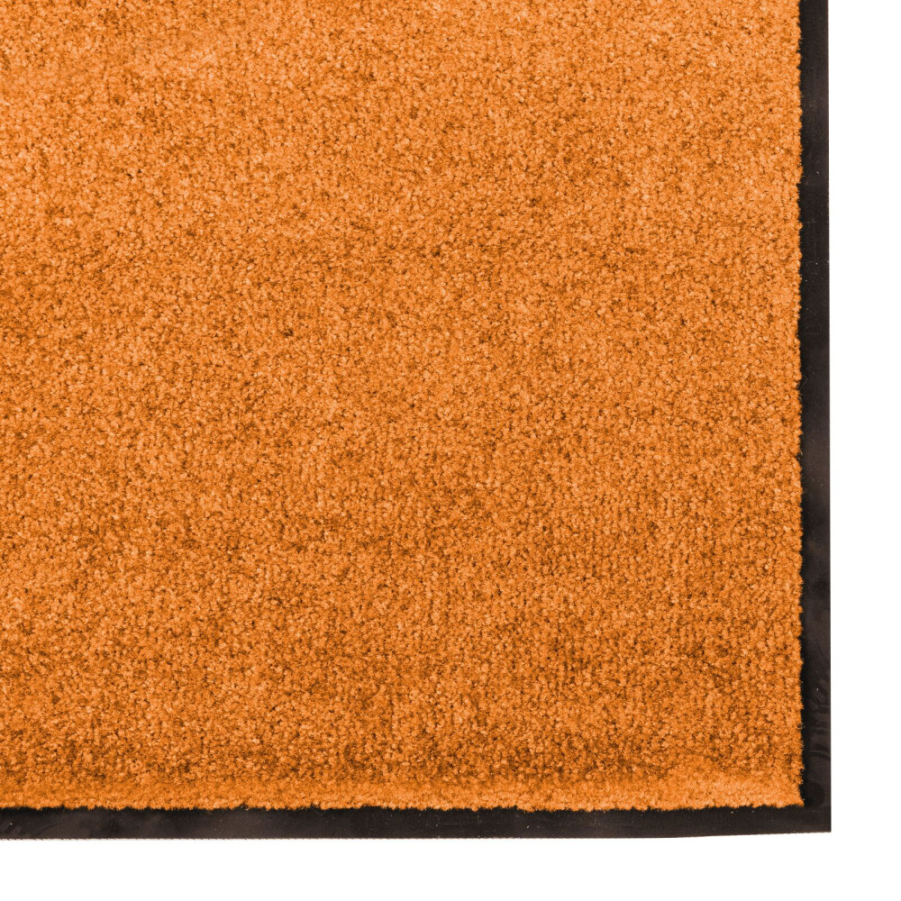 Produktbild för Dörrmatta Orange och Svart 120 x 300 cm 100% Polyamid