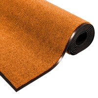 Produktbild för Dörrmatta Orange och Svart 120 x 300 cm 100% Polyamid