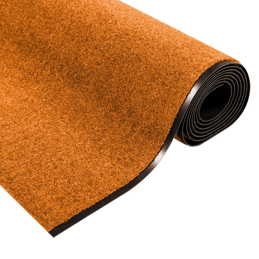 Produktbild för Dörrmatta Övrigt Orange och Svart 120 x 350 cm Polyamid och PVC