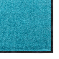 Produktbild för Dörrmatta Cyan och svart 120 x 300 cm 100% Polyamid