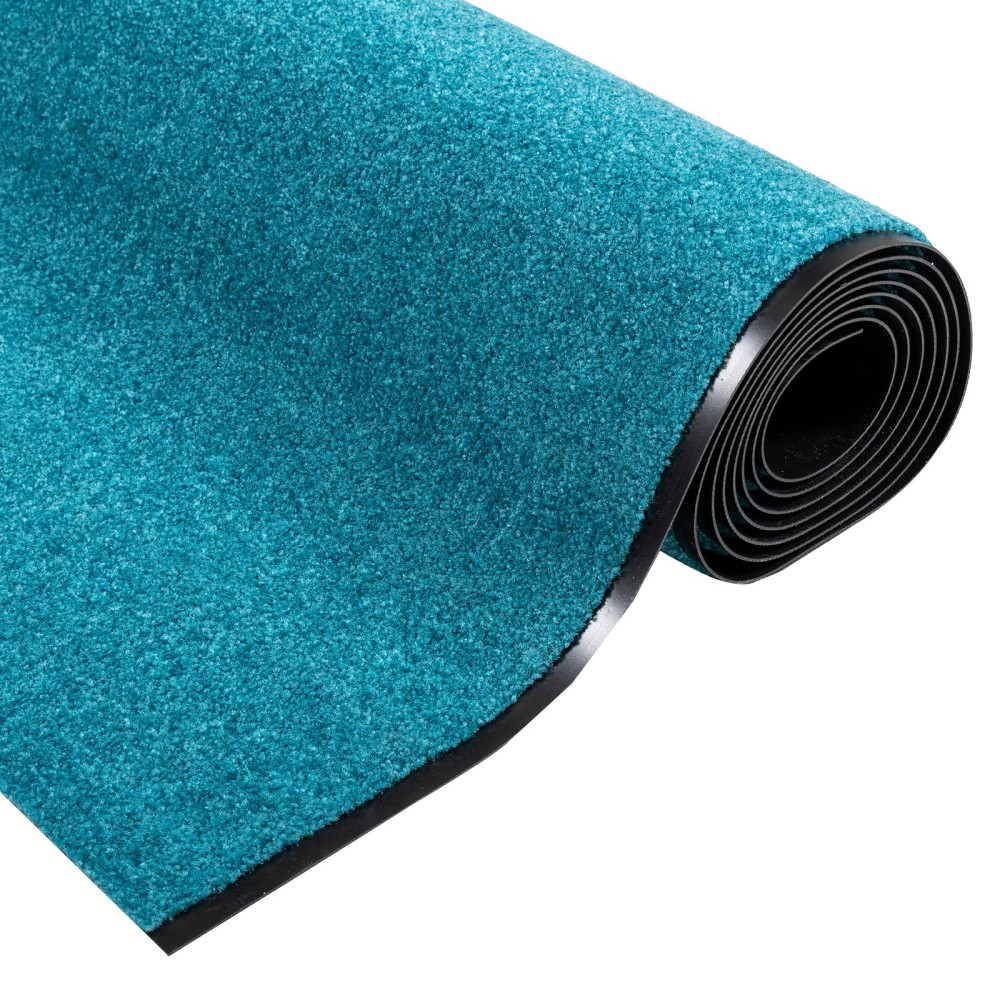 Produktbild för Dörrmatta Övrigt Cyan och svart 120 x 400 cm Polyamid och PVC