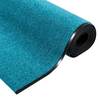 Produktbild för Dörrmatta Övrigt Cyan och svart 120 x 400 cm Polyamid och PVC