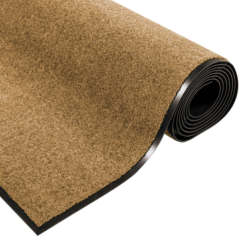 Produktbild för Dörrmatta Övrigt Kräm och svart 120 x 250 cm Polyamid och PVC
