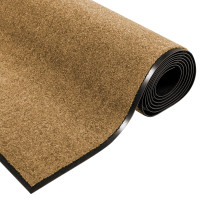 Produktbild för Dörrmatta Övrigt Kräm och svart 120 x 250 cm Polyamid och PVC