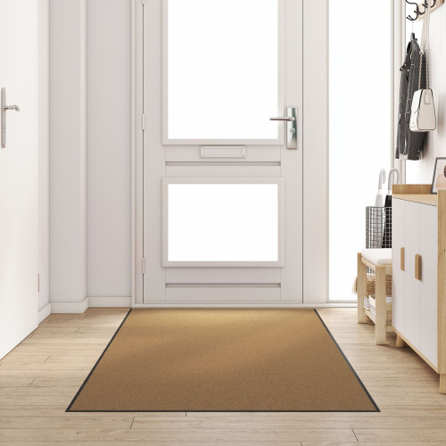 vidaXL Dörrmatta Övrigt Kräm och svart 120 x 300 cm Polyamid och PVC