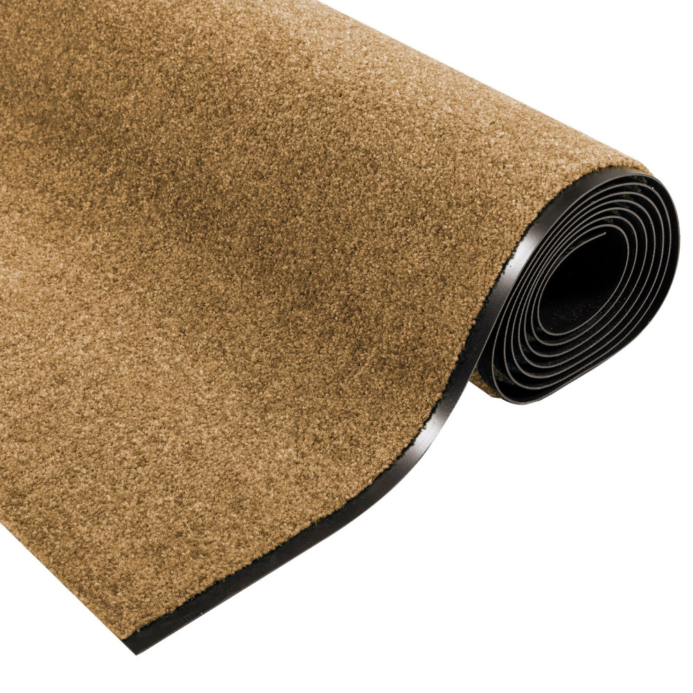 Produktbild för Dörrmatta Övrigt Kräm och svart 120 x 400 cm Polyamid och PVC