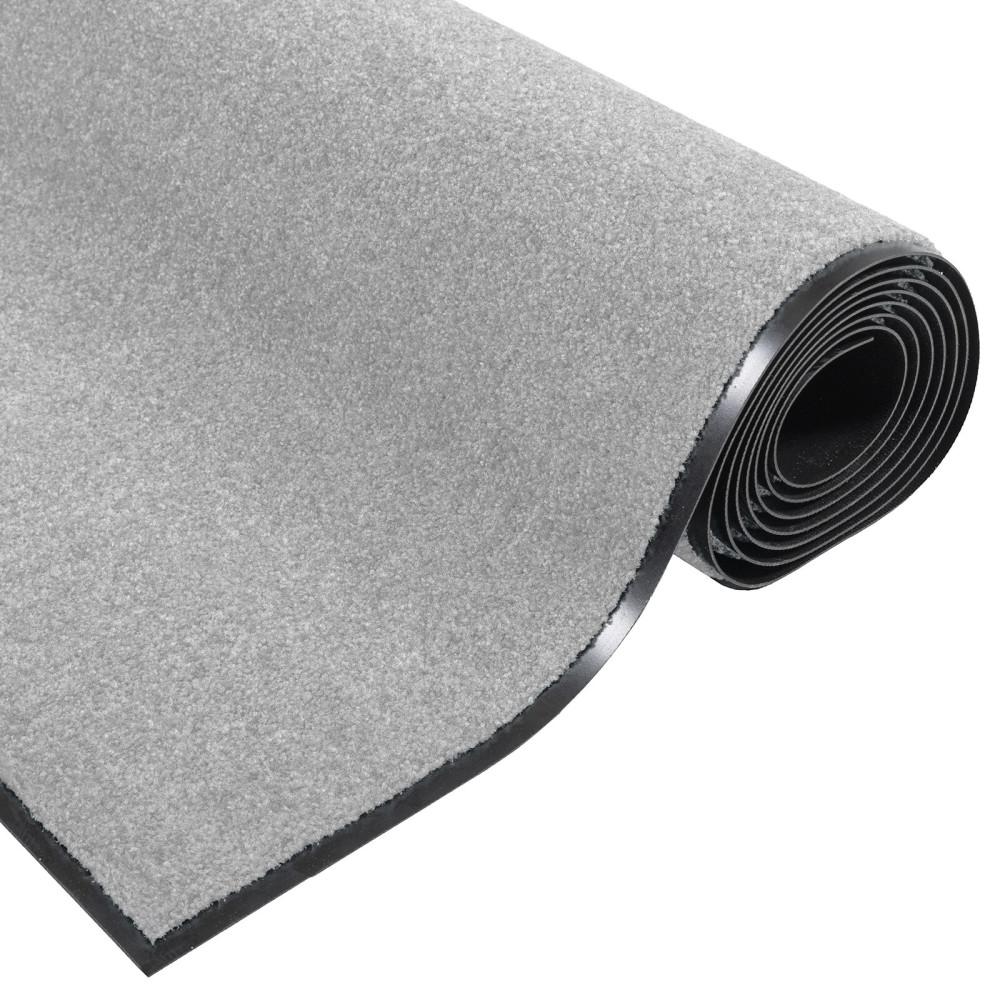 Produktbild för Dörrmatta Grå och svart 60 x 180 cm 100% Polyamid