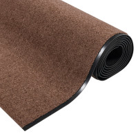 Produktbild för Dörrmatta Brun och svart 120 x 350 cm 100% Polyamid