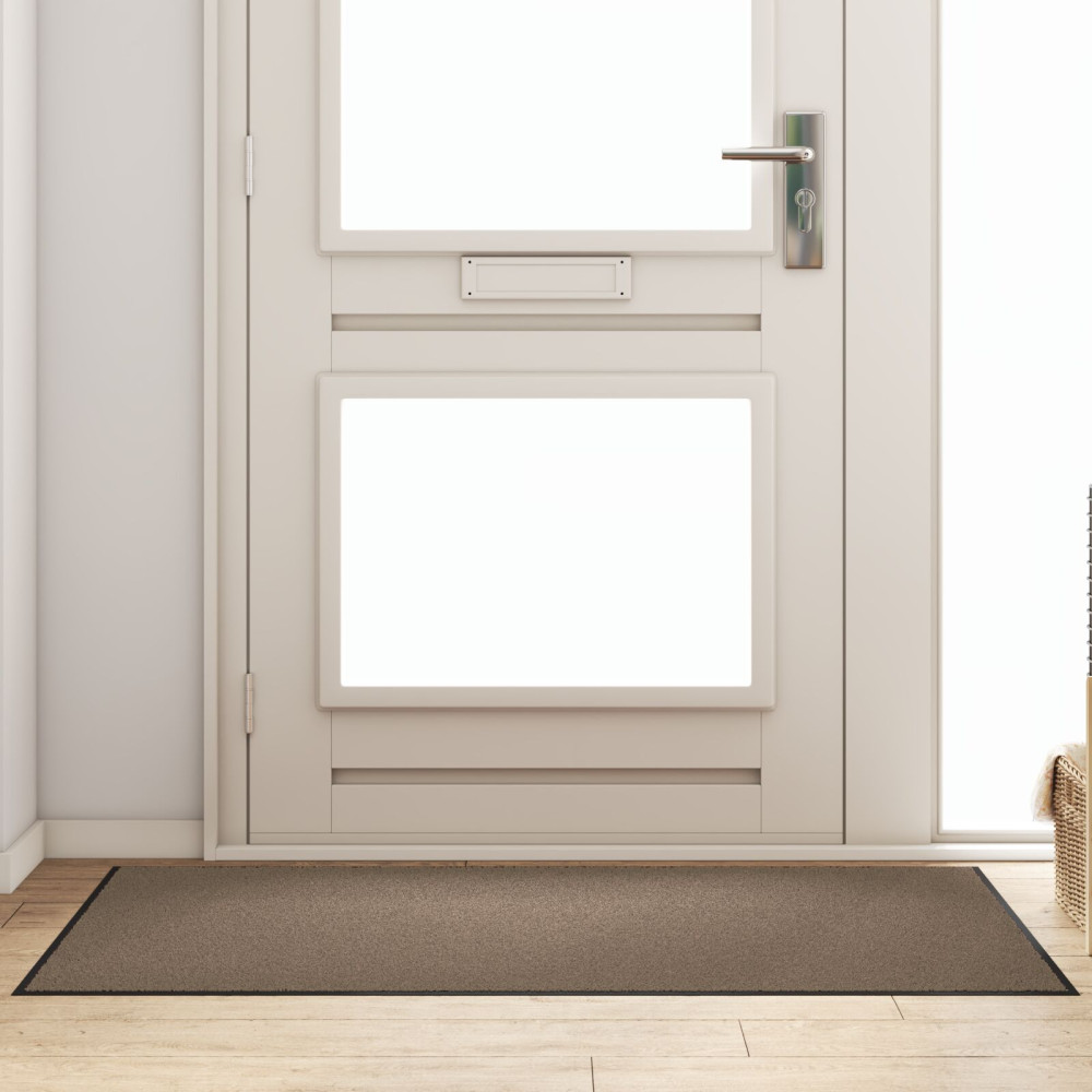 Produktbild för Dörrmatta Beige och svart 90 x 150 cm 100% Polyamid