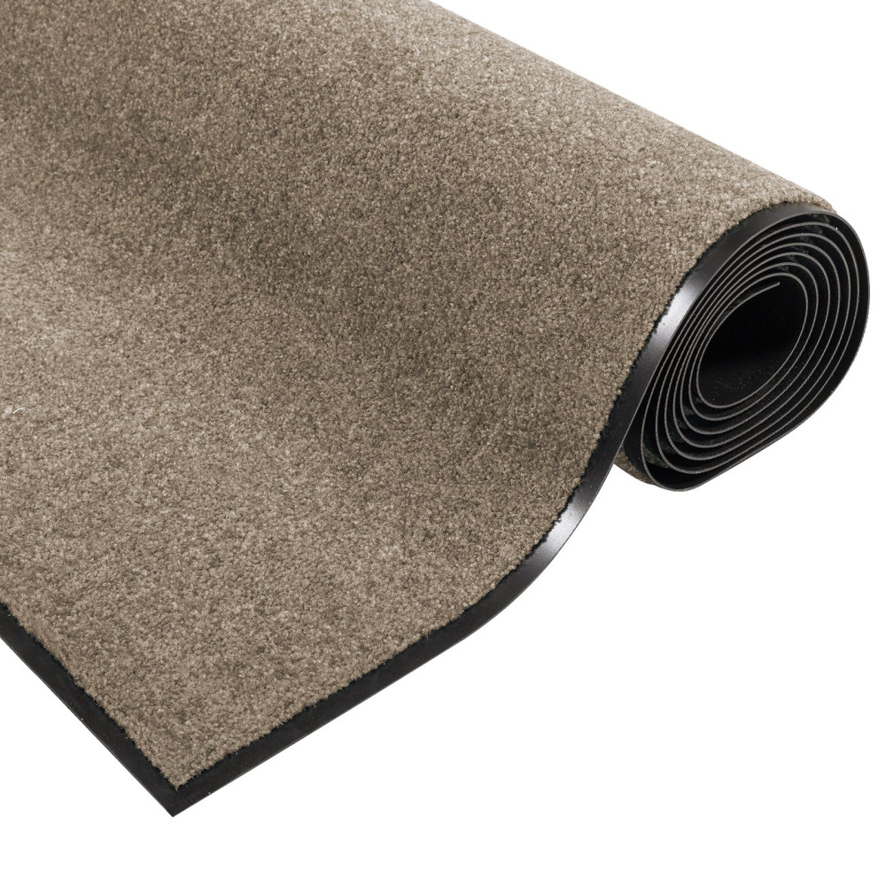 Produktbild för Dörrmatta Beige och svart 90 x 150 cm 100% Polyamid