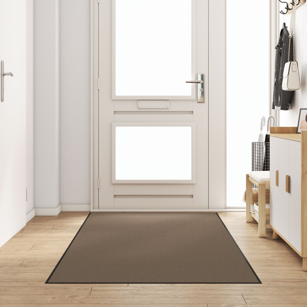 Produktbild för Dörrmatta Beige och svart 120 x 250 cm 100% Polyamid