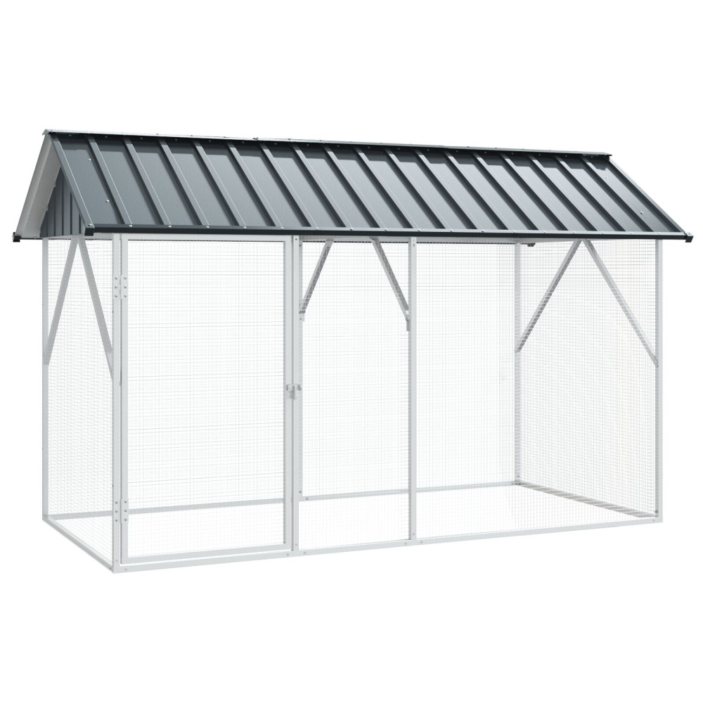 Produktbild för Fågelbur Antracit 227 x 112 x 141 cm Galvaniserat Stål