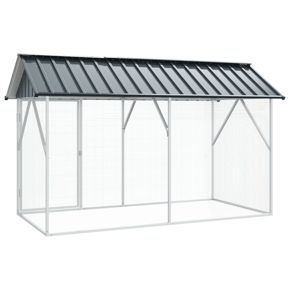 Produktbild för Fågelbur Antracit 227 x 112 x 141 cm Galvaniserat Stål