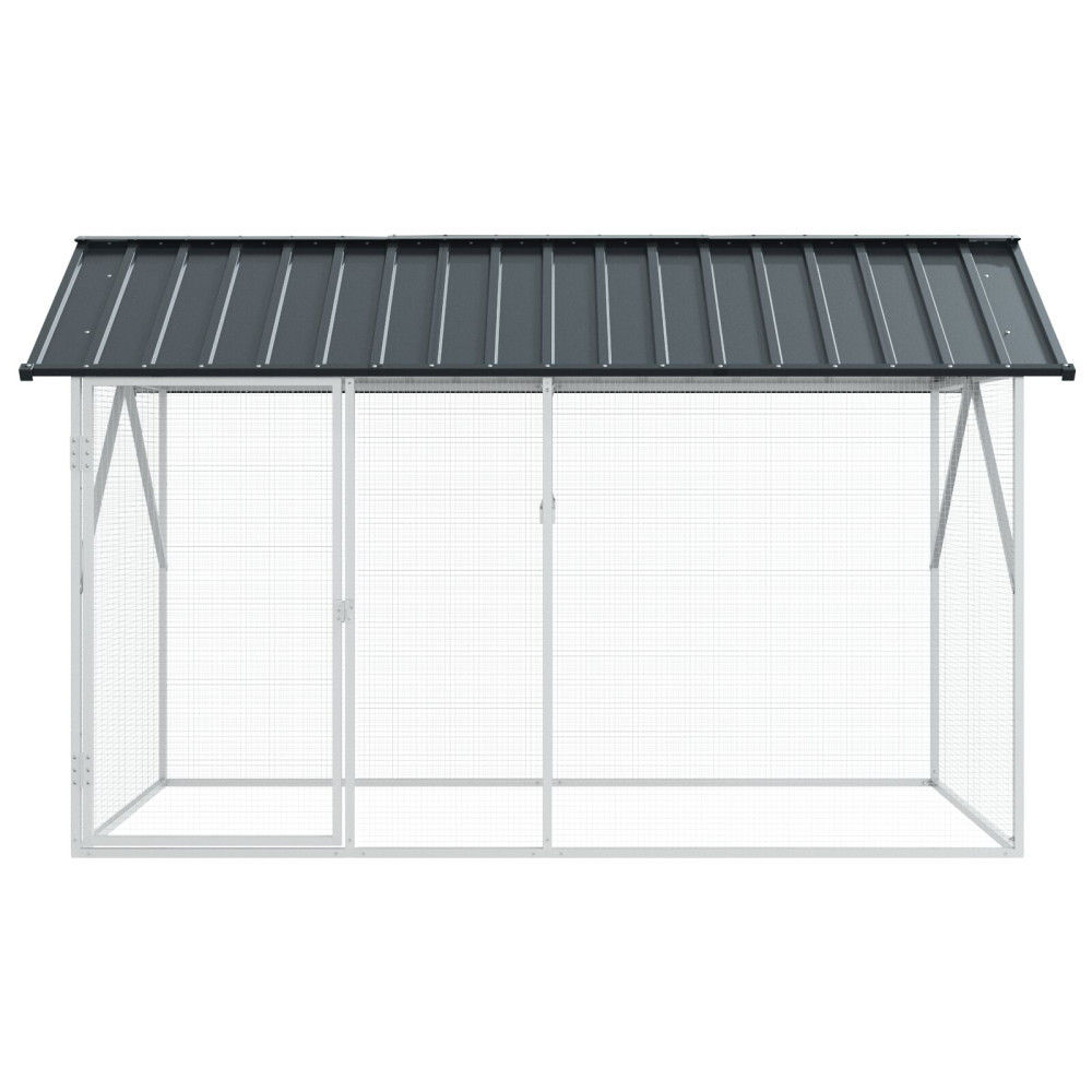 Produktbild för Fågelbur Antracit 227 x 112 x 141 cm Galvaniserat Stål