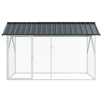 Produktbild för Fågelbur Antracit 227 x 112 x 141 cm Galvaniserat Stål