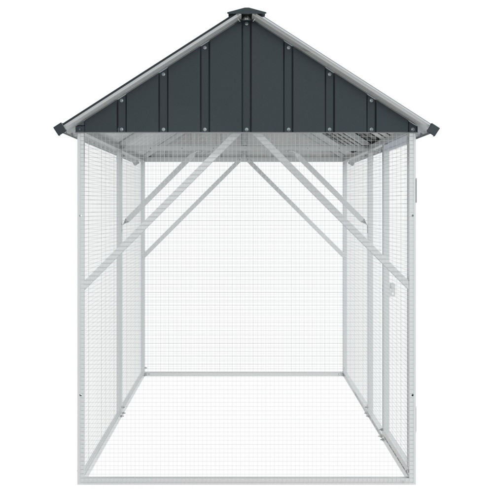 Produktbild för Fågelbur Antracit 227 x 112 x 141 cm Galvaniserat Stål