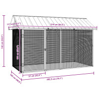 Produktbild för Fågelbur Antracit 227 x 112 x 141 cm Galvaniserat Stål