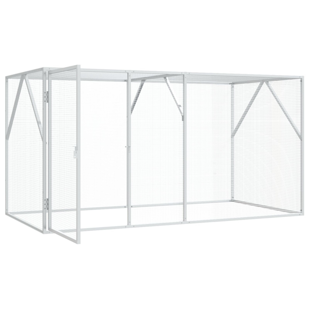 Produktbild för Fågelbur Antracit 208 x 102 x 108 cm Galvaniserat Stål