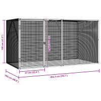 Produktbild för Fågelbur Antracit 208 x 102 x 108 cm Galvaniserat Stål