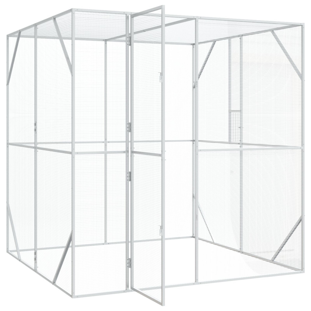 Produktbild för Fågelbur Antracit 209 x 202 x 214 cm Galvaniserat stål