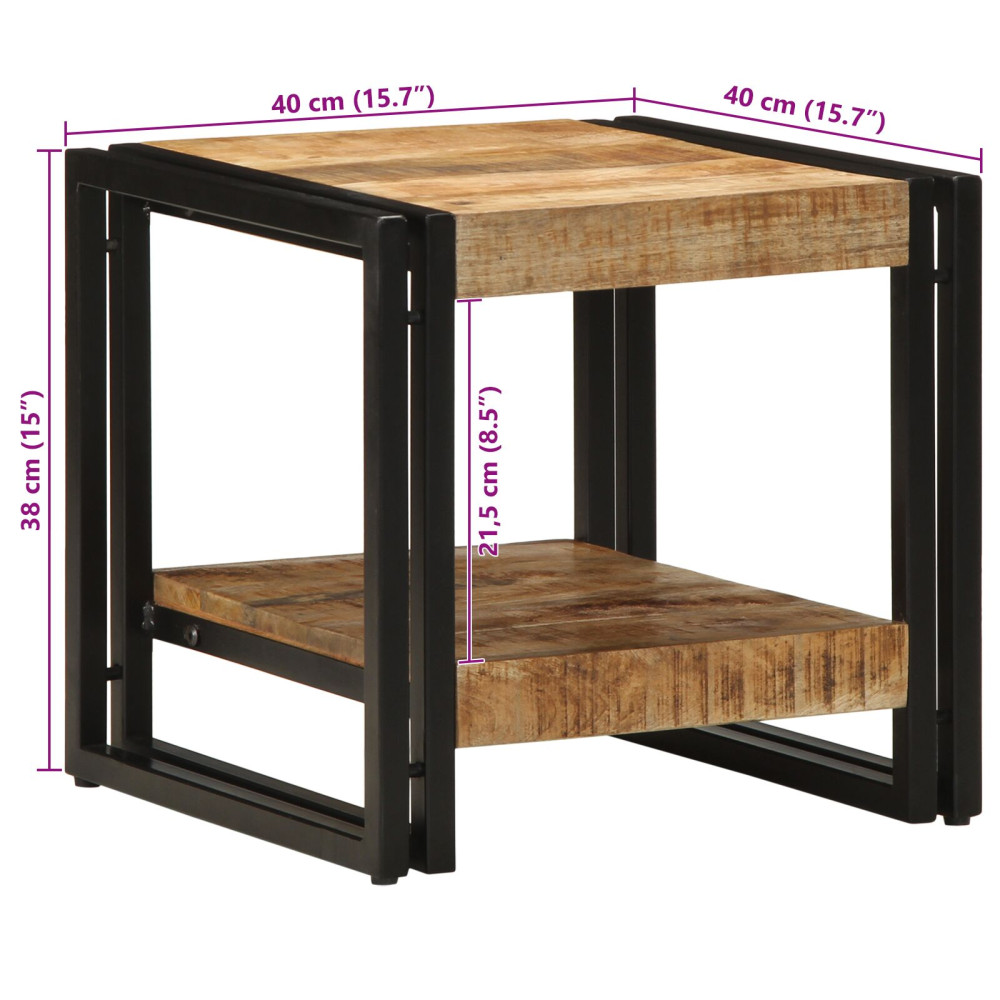 Produktbild för Kaffeebord Brun 40 x 40 x 38 cm Massivt mangoträ