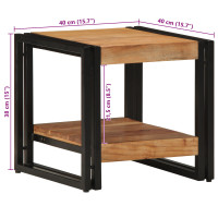 Produktbild för Kaffeebord Brun 40 x 40 x 38 cm Massivt Akaciaträ