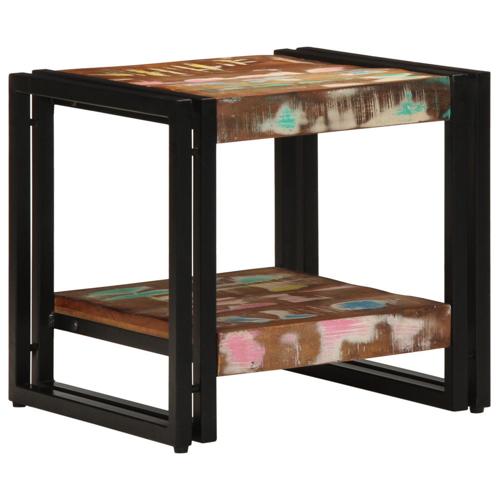 Produktbild för Kaffeebord Flerfärgsdesign 40 x 40 x 38 cm Solid återvunnen trä