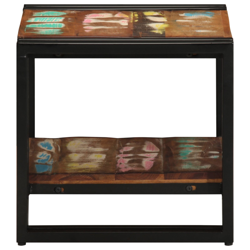 Produktbild för Kaffeebord Flerfärgsdesign 40 x 40 x 38 cm Solid återvunnen trä