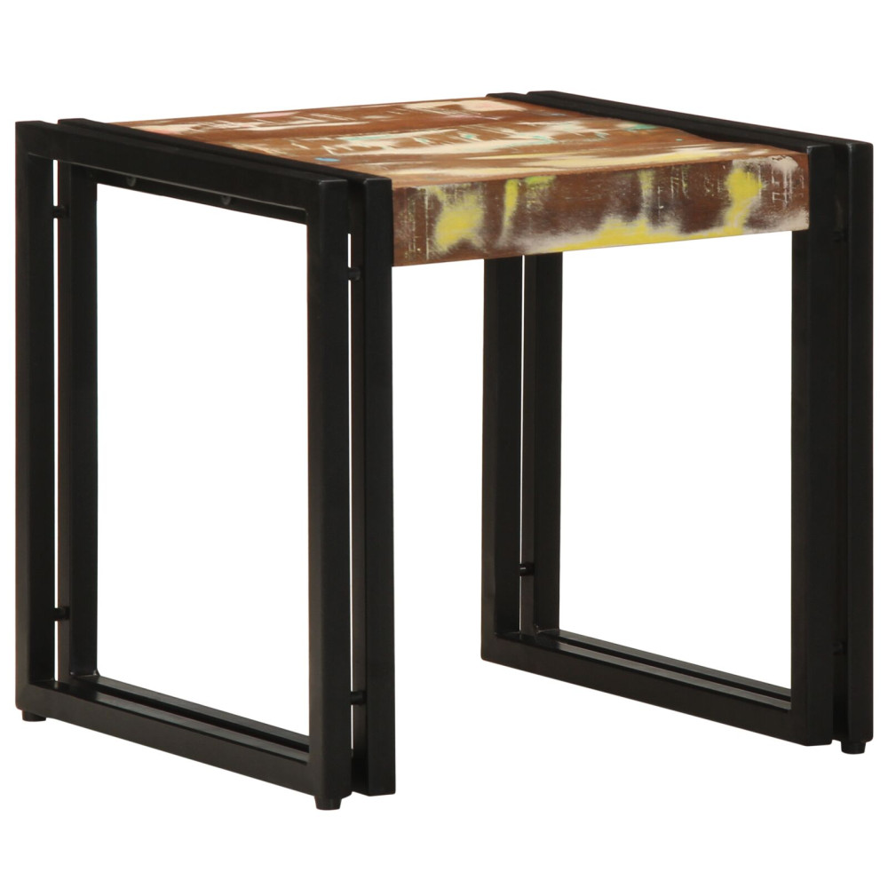 Produktbild för Kaffeebord Flerfärgsdesign 40 x 40 x 38 cm Solid återvunnen trä