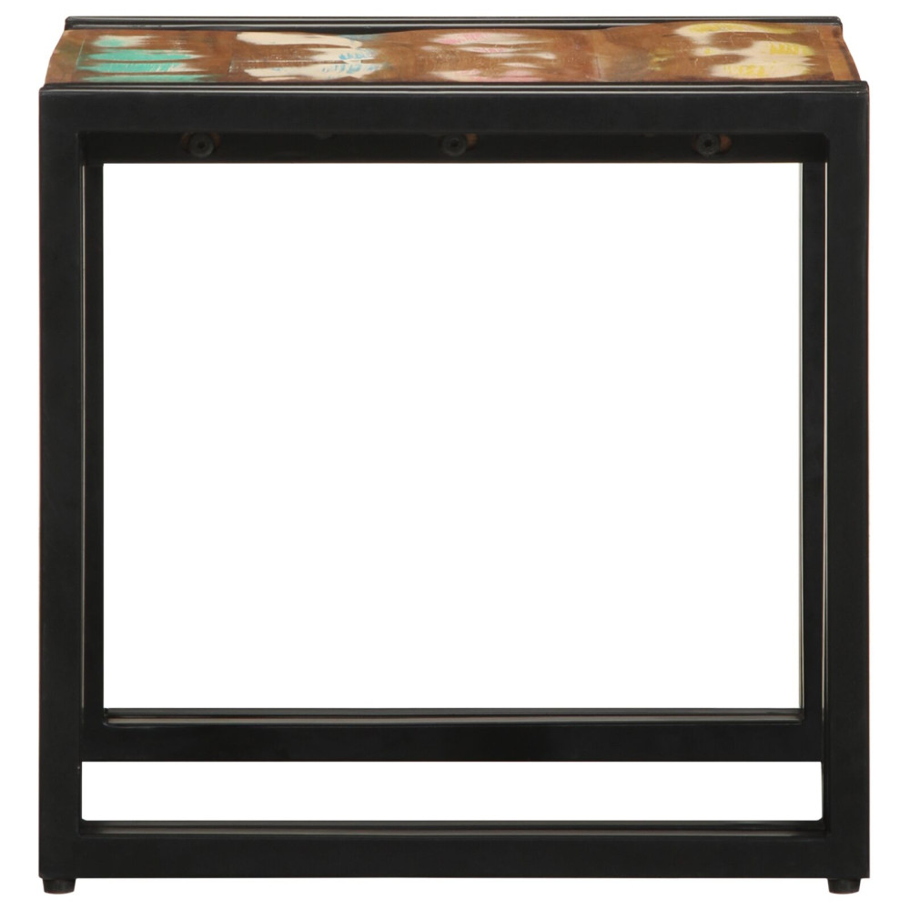 Produktbild för Kaffeebord Flerfärgsdesign 40 x 40 x 38 cm Solid återvunnen trä