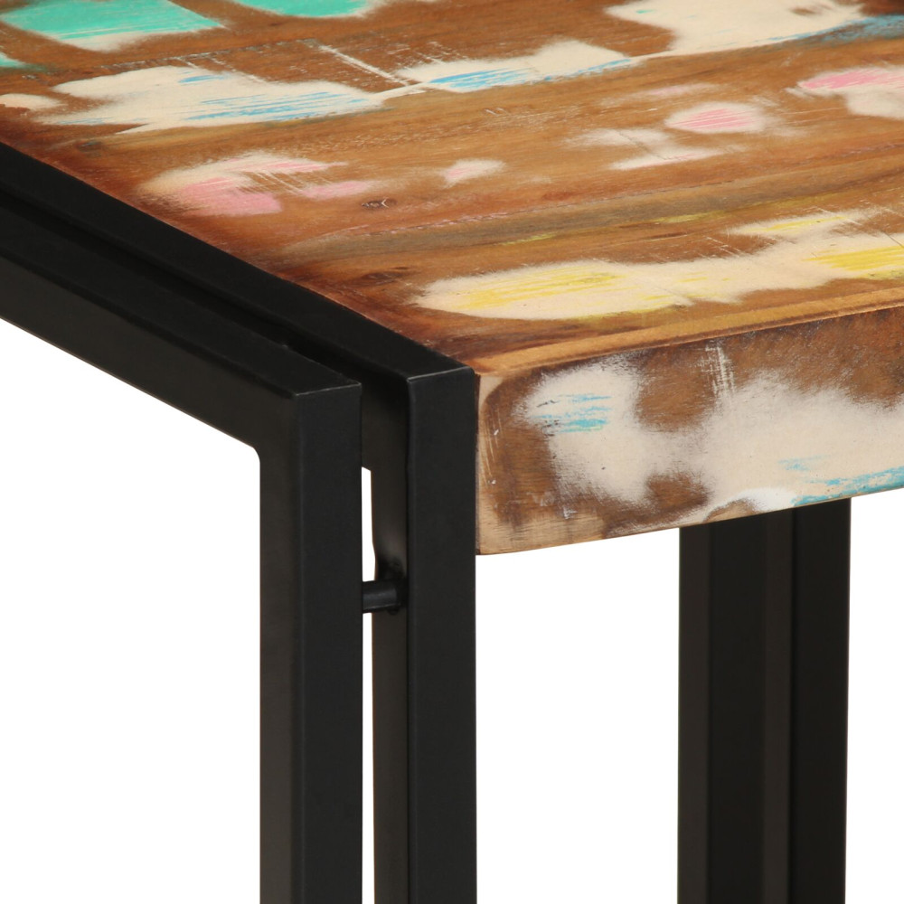 Produktbild för Kaffeebord Flerfärgsdesign 40 x 40 x 38 cm Solid återvunnen trä