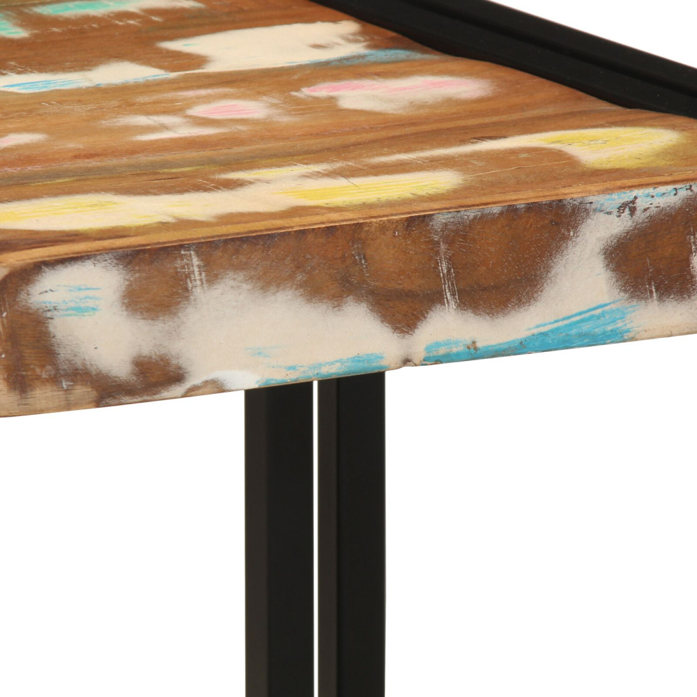 Produktbild för Kaffeebord Flerfärgsdesign 40 x 40 x 38 cm Solid återvunnen trä