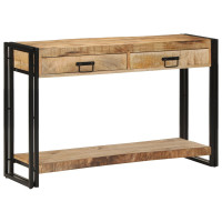Produktbild för Konsolbord med låda Brun 120 x 33 x 75 cm Massivt mangoträ